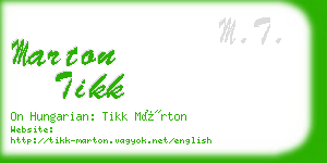 marton tikk business card